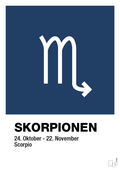 plakat: stjernesymbol skorpionen - lapis blue-Stjernetegn-A1two3