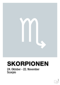 plakat: stjernesymbol skorpionen - light drizzle-Stjernetegn-A1two3