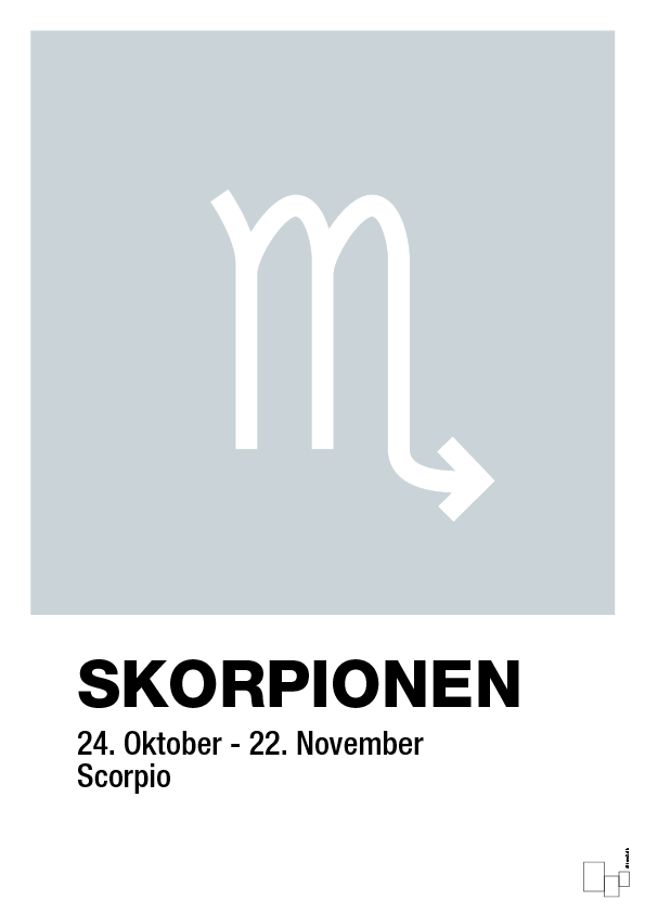 plakat: stjernesymbol skorpionen - light drizzle-Stjernetegn-A1two3