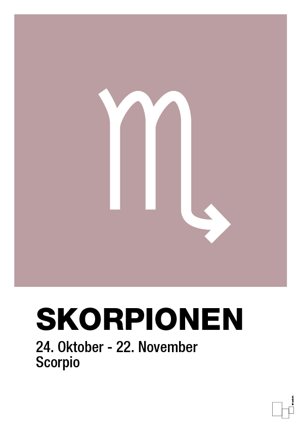 plakat: stjernesymbol skorpionen - light rose-Stjernetegn-A1two3