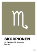 plakat: stjernesymbol skorpionen - misty forrest-Stjernetegn-A1two3