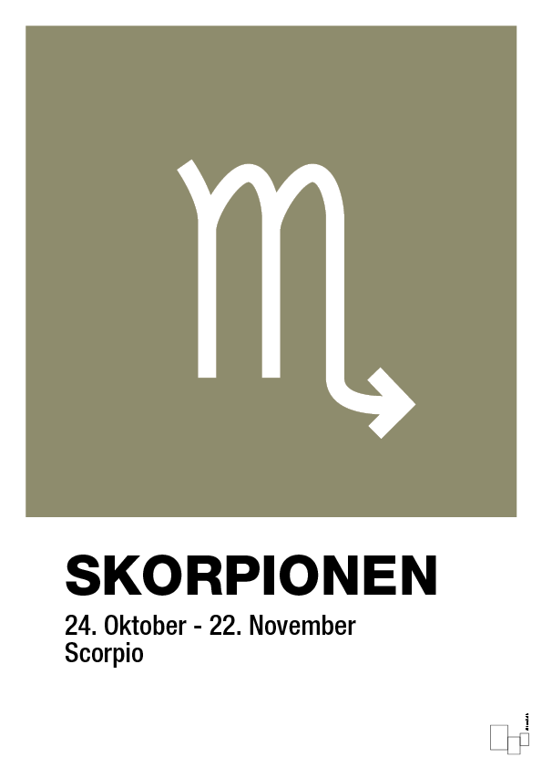 plakat: stjernesymbol skorpionen - misty forrest-Stjernetegn-A1two3