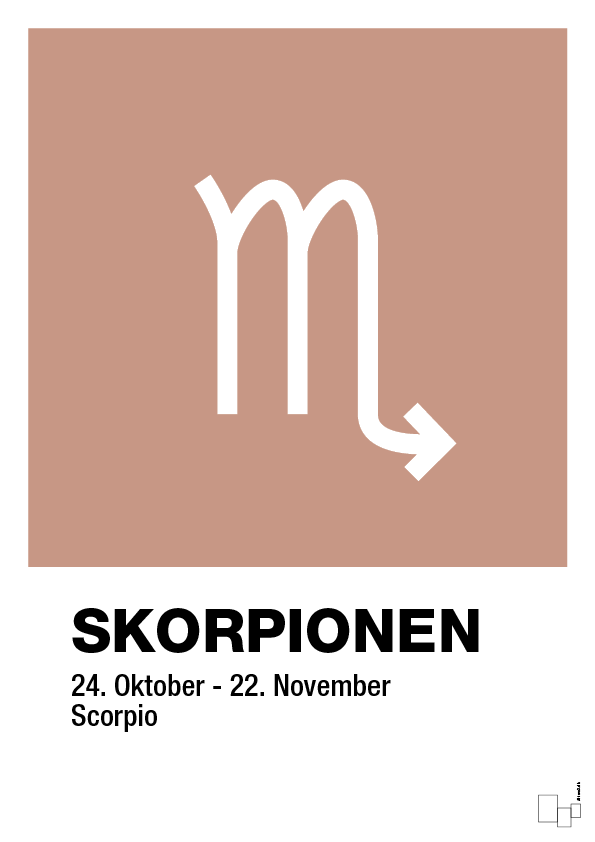 plakat: stjernesymbol skorpionen - powder-Stjernetegn-A1two3