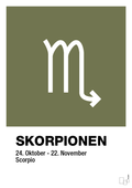 plakat: stjernesymbol skorpionen - secret meadow-Stjernetegn-A1two3