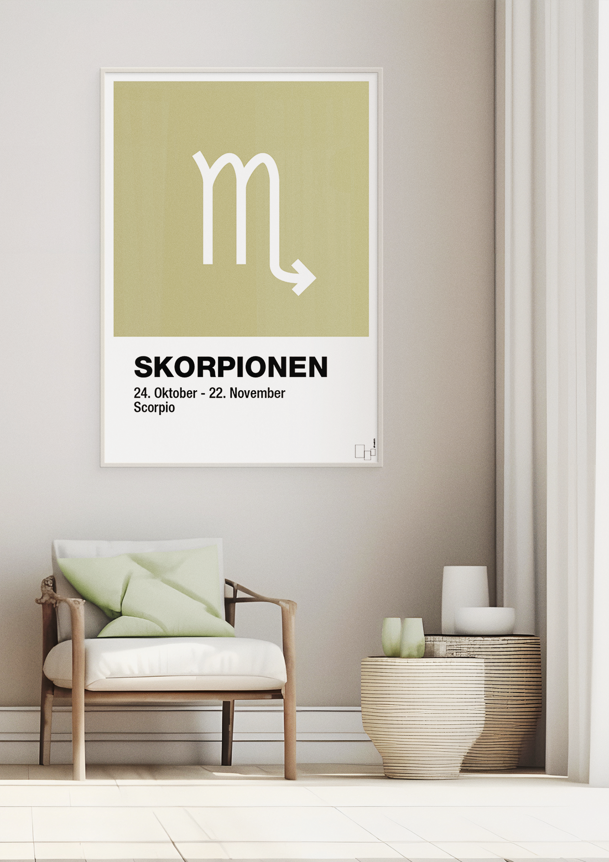 plakat: stjernesymbol skorpionen - misty forrest-Stjernetegn-A1two3