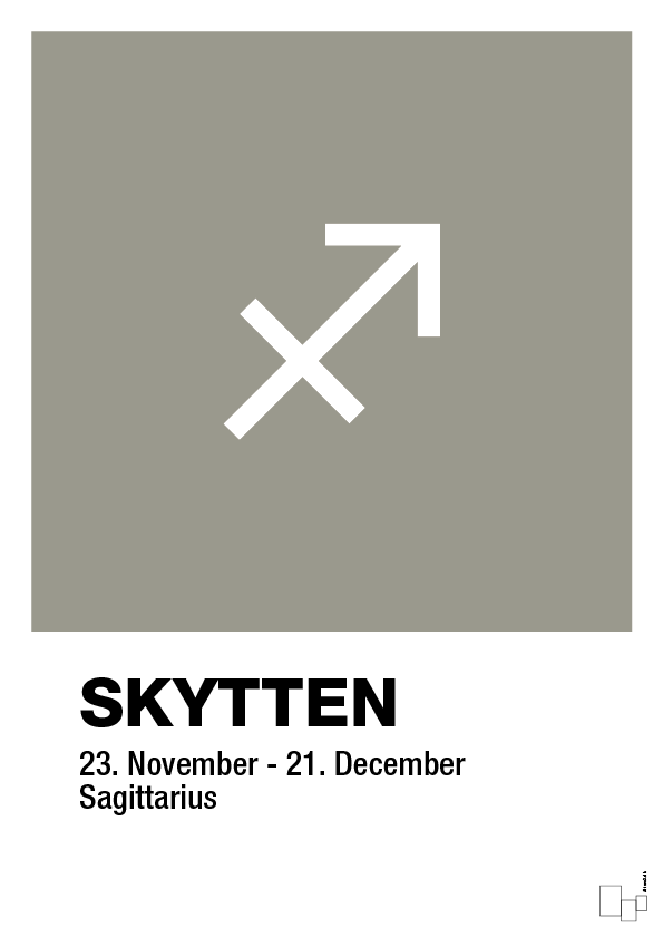 plakat: stjernesymbol skytten - battleship gray-Stjernetegn-A1two3