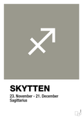 plakat: stjernesymbol skytten - battleship gray-Stjernetegn-A1two3