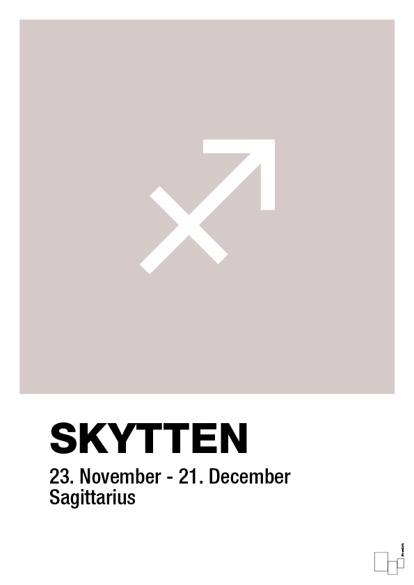 plakat: stjernesymbol skytten - broken beige-Stjernetegn-A1two3