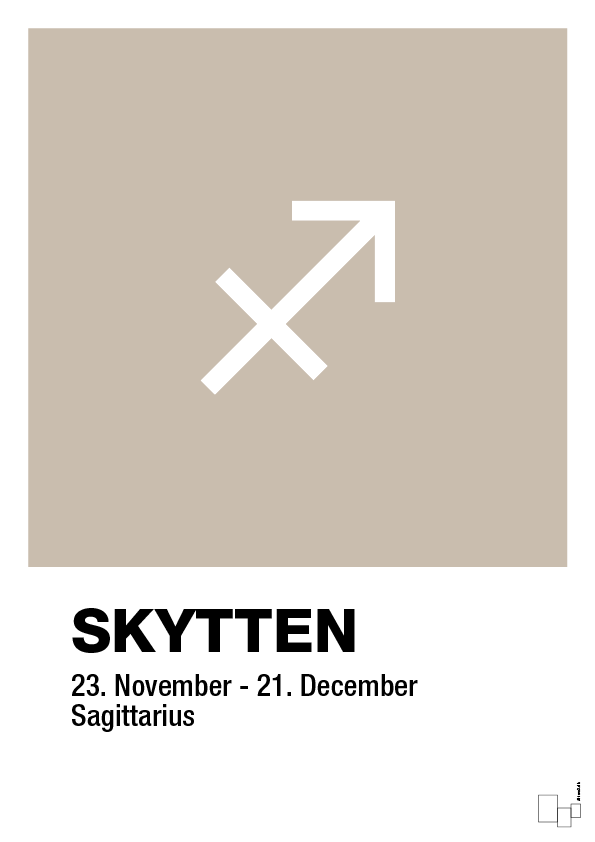 plakat: stjernesymbol skytten - creamy mushroom-Stjernetegn-A1two3