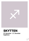 plakat: stjernesymbol skytten - dusty lilac-Stjernetegn-A1two3