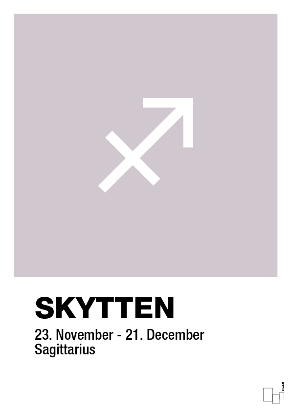 plakat: stjernesymbol skytten - dusty lilac-Stjernetegn-A1two3