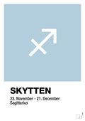 plakat: stjernesymbol skytten - heavenly blue-Stjernetegn-A1two3