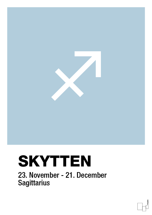 plakat: stjernesymbol skytten - heavenly blue-Stjernetegn-A1two3