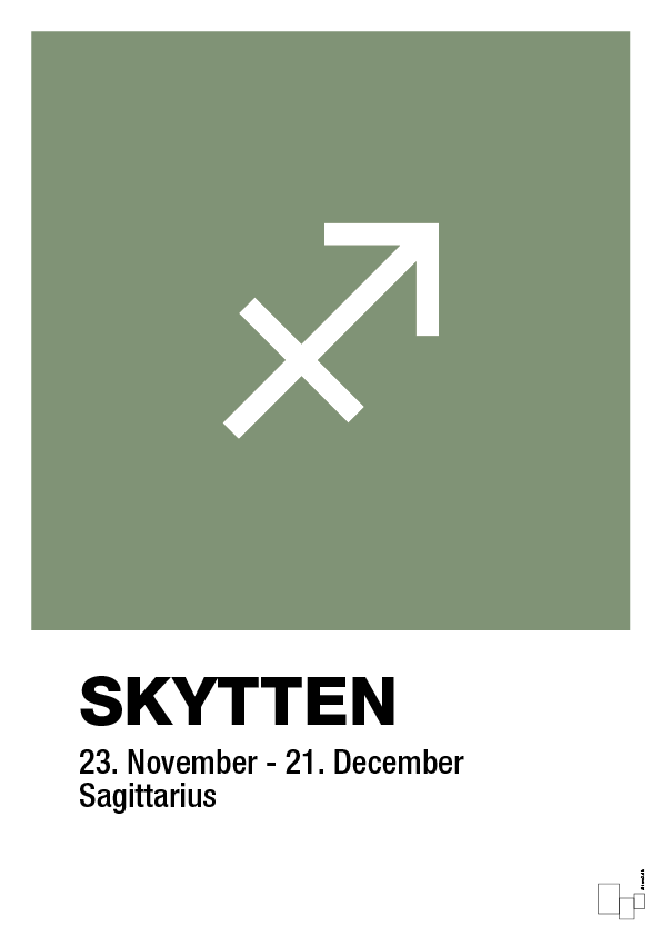 plakat: stjernesymbol skytten - jade-Stjernetegn-A1two3