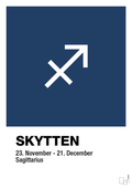 plakat: stjernesymbol skytten - lapis blue-Stjernetegn-A1two3