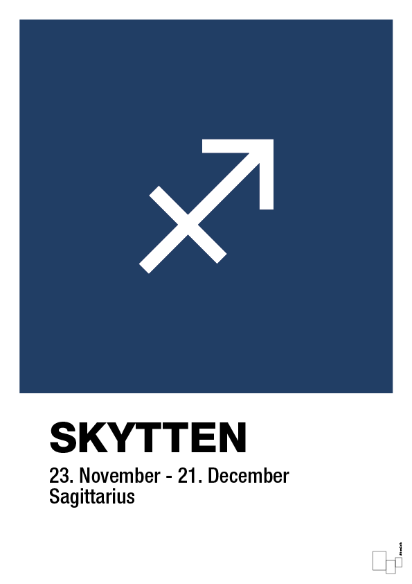 plakat: stjernesymbol skytten - lapis blue-Stjernetegn-A1two3