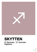 plakat: stjernesymbol skytten - light rose-Stjernetegn-A1two3