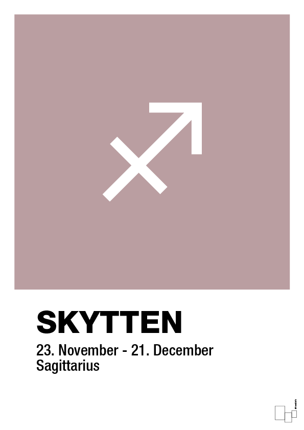 plakat: stjernesymbol skytten - light rose-Stjernetegn-A1two3