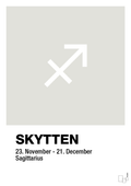 plakat: stjernesymbol skytten - painters white-Stjernetegn-A1two3