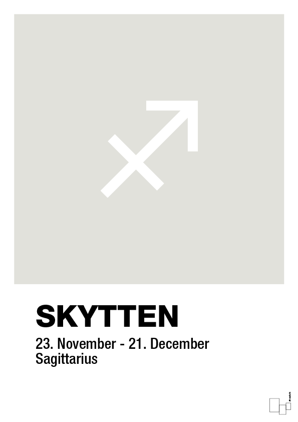 plakat: stjernesymbol skytten - painters white-Stjernetegn-A1two3