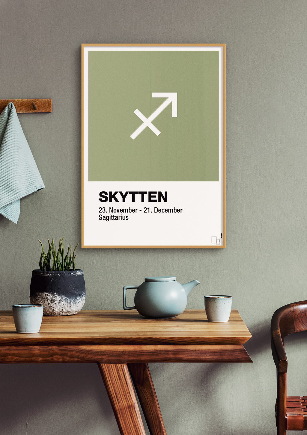 plakat: stjernesymbol skytten - graphic charcoal-Stjernetegn-A1two3