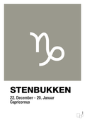 plakat: stjernesymbol stenbukken - battleship gray-Stjernetegn-A1two3
