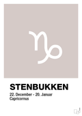 plakat: stjernesymbol stenbukken - broken beige-Stjernetegn-A1two3