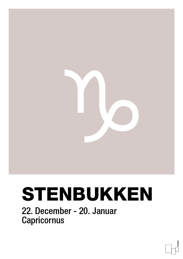 plakat: stjernesymbol stenbukken - broken beige-Stjernetegn-A1two3