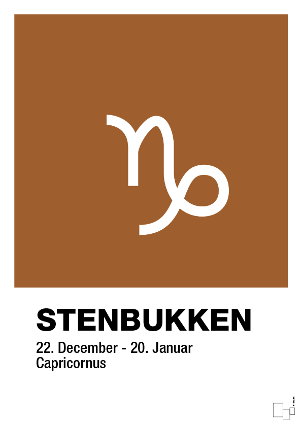 plakat: stjernesymbol stenbukken - cognac-Stjernetegn-A1two3