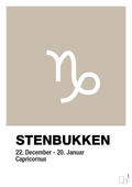 plakat: stjernesymbol stenbukken - creamy mushroom-Stjernetegn-A1two3