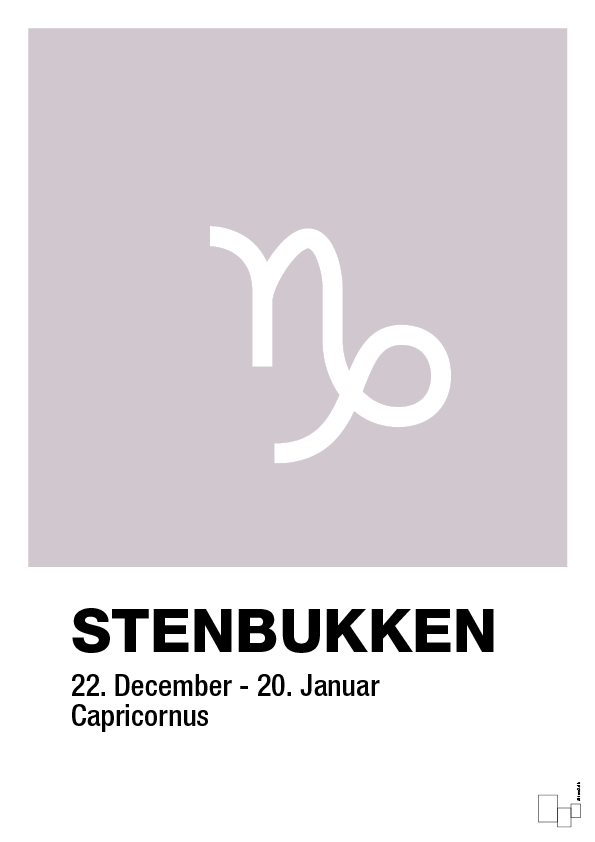 plakat: stjernesymbol stenbukken - dusty lilac-Stjernetegn-A1two3