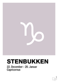 plakat: stjernesymbol stenbukken - dusty lilac-Stjernetegn-A1two3