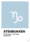 plakat: stjernesymbol stenbukken - heavenly blue-Stjernetegn-A1two3