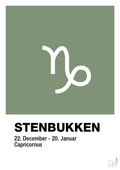 plakat: stjernesymbol stenbukken - jade-Stjernetegn-A1two3
