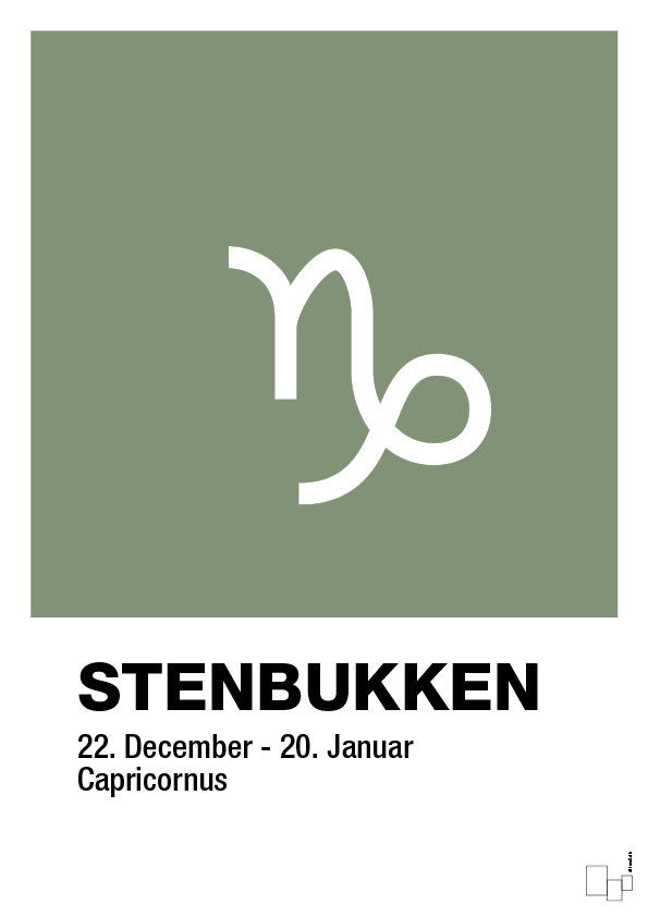plakat: stjernesymbol stenbukken - jade-Stjernetegn-A1two3
