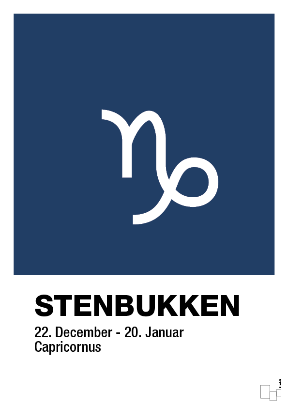 plakat: stjernesymbol stenbukken - lapis blue-Stjernetegn-A1two3