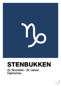 plakat: stjernesymbol stenbukken - lapis blue-Stjernetegn-A1two3