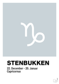 plakat: stjernesymbol stenbukken - light drizzle-Stjernetegn-A1two3