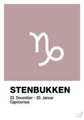 plakat: stjernesymbol stenbukken - light rose-Stjernetegn-A1two3