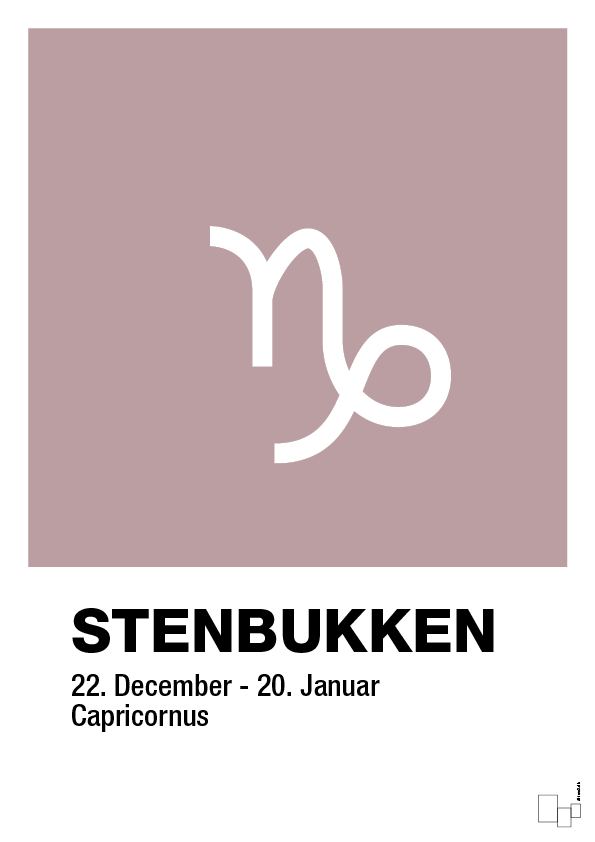 plakat: stjernesymbol stenbukken - light rose-Stjernetegn-A1two3