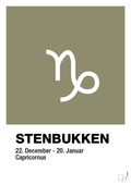 plakat: stjernesymbol stenbukken - misty forrest-Stjernetegn-A1two3