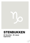 plakat: stjernesymbol stenbukken - painters white-Stjernetegn-A1two3