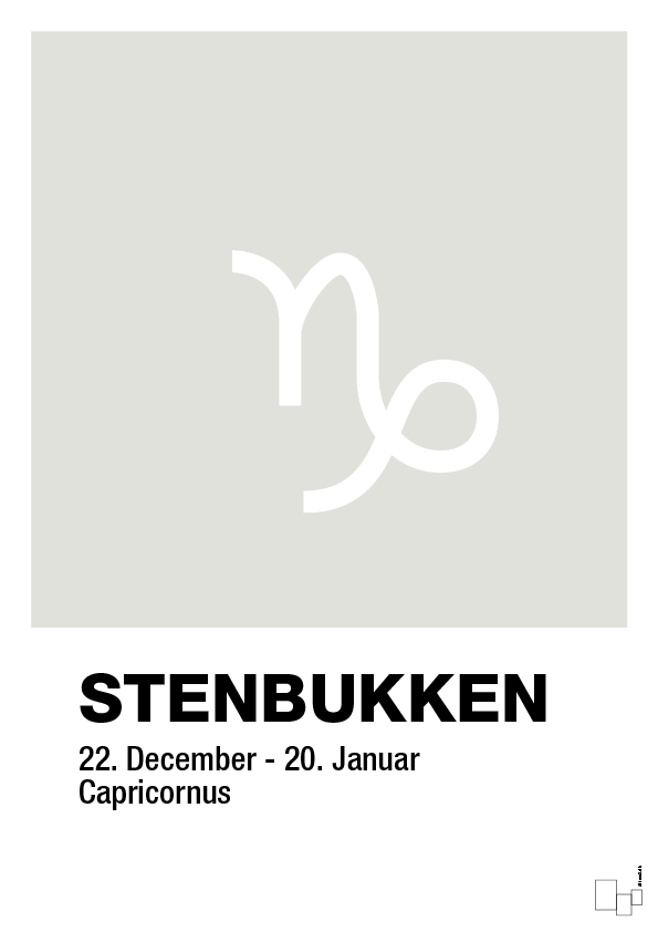 plakat: stjernesymbol stenbukken - painters white-Stjernetegn-A1two3