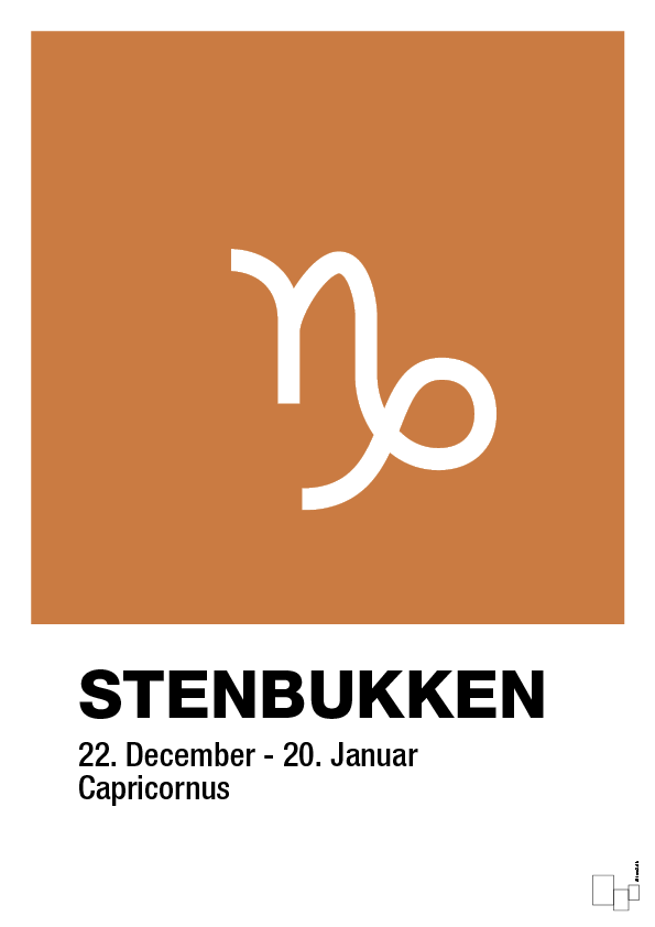plakat: stjernesymbol stenbukken - rumba orange-Stjernetegn-A1two3