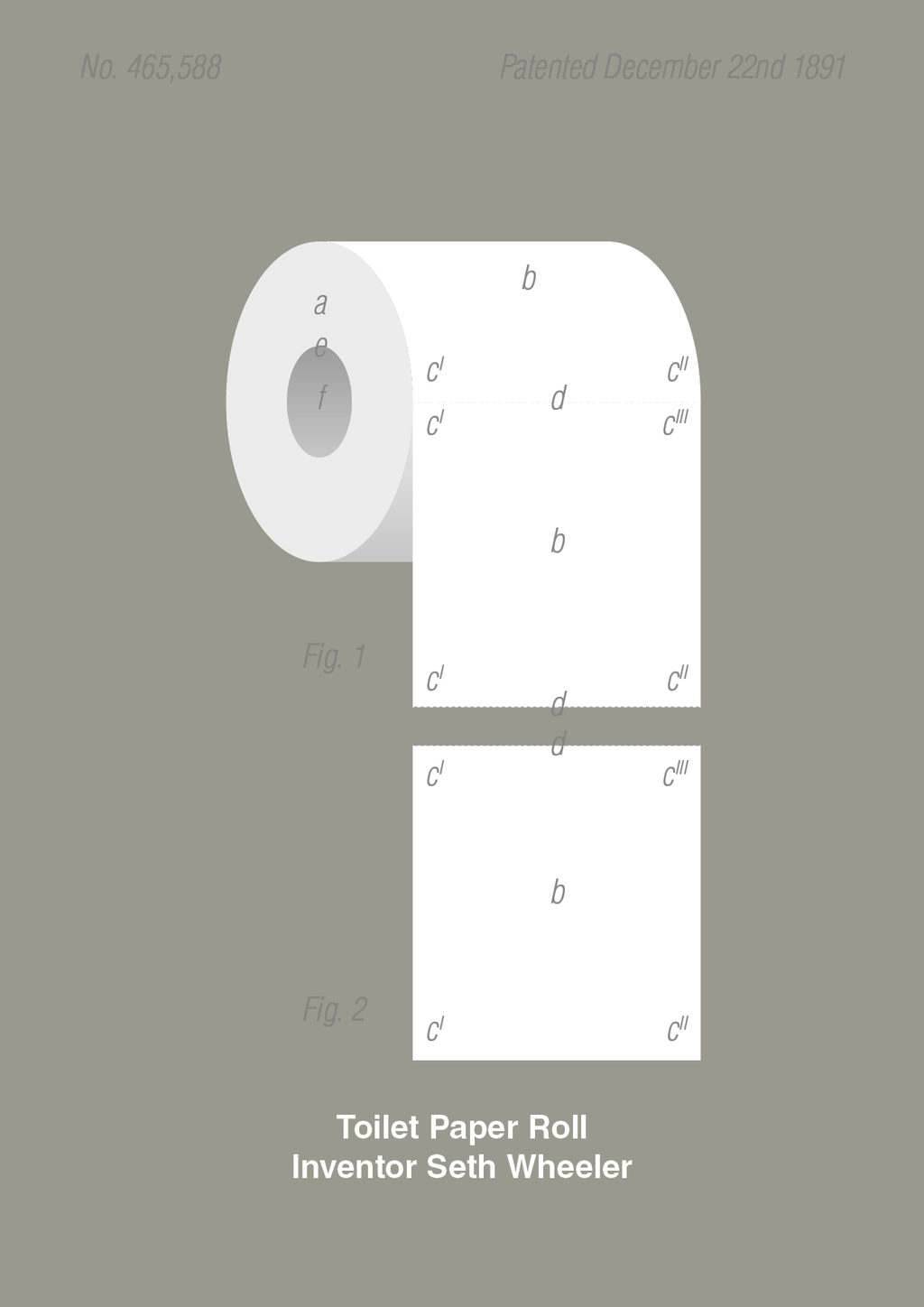 plakat: toiletpapir - battleship gray-Patent-A1two3