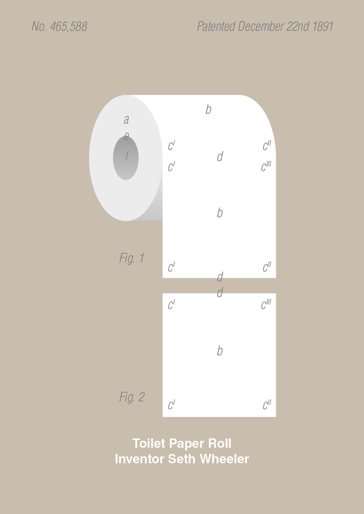 plakat: toiletpapir - creamy mushroom-Patent-A1two3