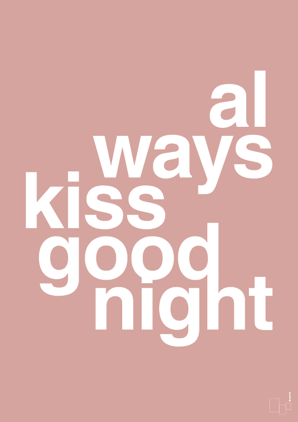 plakat: always kiss good night - bubble shell-Kærlighed-A1two3