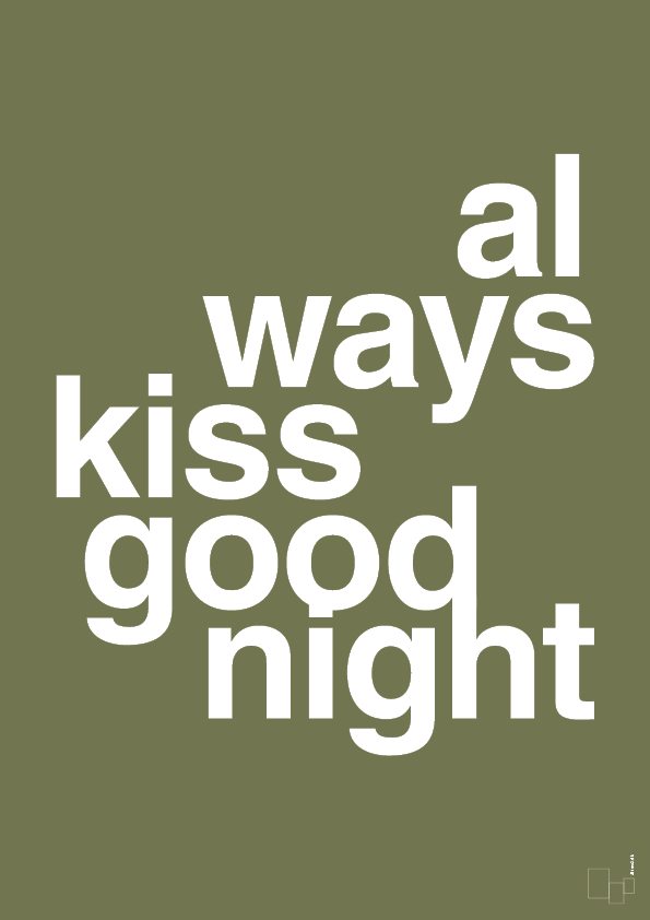 plakat: always kiss good night - secret meadow-Kærlighed-A1two3