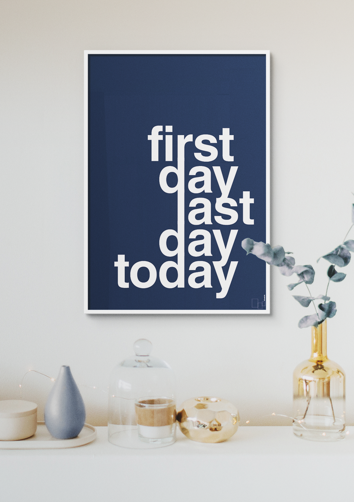 plakat: first day last day today - graphic charcoal-Livet-A1two3