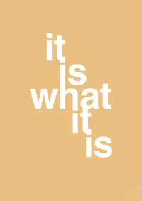 plakat: it is what it is